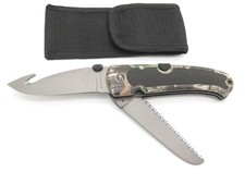 Vtg Browning 645 Kodiak FDT Camo Seki Japan Saw Folding Hunter Lockback Knife picture