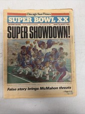 1986 Chicago Sun-Times January 24, 1986 Super Showdown 1985 Bears Super Bowl XX picture