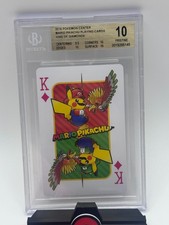 2016 Pokemon Center Mario Pikachu King of Diamonds BGS 10 Pristine Playing Card picture