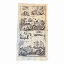 Vintage Warren Boucher Nautical Tea Towel Whaling Maritime picture