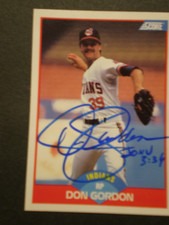 1989 SCORE # 547 Don Gordon  CLEVELAND INDIANS signed picture