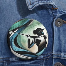 Custom Pin Button Badge Golf Art Country Club Preppy African American Golf picture