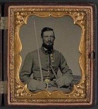 Captain David Thompson Missouri State Guard Civil War 1860s Sword Portrait picture