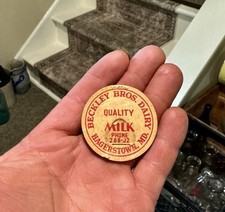 Beckley Bros Dairy Phone 288-J2 Hagerstown MD Antique Milk Bottle Cap 1940s Era picture