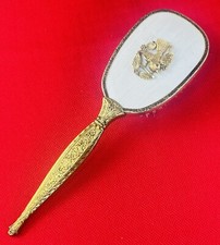 VTG Victorian Fancy Ormolu Brush Flowers & Birds Gold Plated Filigree Collector picture