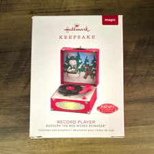 2018 Hallmark Keepsake Rudolph Record Player Magic Light & Sound Ornament picture