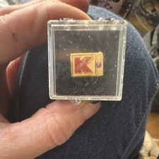 Vintage Kmart Employee 10 Year Service Award Lapel Pin Tie Tack Ruby w/ Case picture