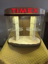 “Rare Vintage Timex Electric Double shelf Rotating Lit Up 70s Watch Display Case picture