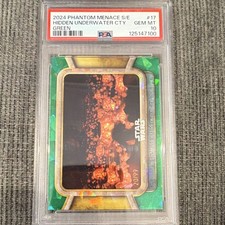 Topps 2024 Star Wars Phantom Menace Hidden Underwater City #17 Green /99 PSA 10 picture