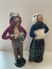 Vintage Byers Choice Carolers Victorian Couple  Singing Figurines Christmas picture