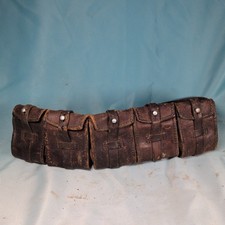 Original Swedish M1910 5 Pocket Leather Ammo Bandolier Belt  picture