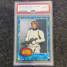 Topps 2022 Star Wars Sapphire #125 Luke in Disguise Luke Skywalker PSA 10 picture
