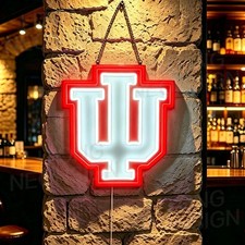US STOCK Indiana University Gift LED Neon Sign Club Decor With Dimmer 16