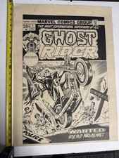 RARE 1990 1-45 Marvel Ghost Rider Poster Card Uncut Sheet Run 24x18 Hard To Find picture