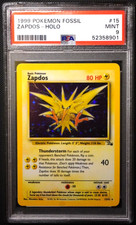 ⚡PSA 9 MINT Zapdos Fossil Graded Vintage Pokemon Card WOTC 15/62 picture