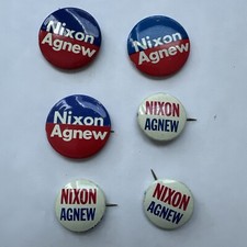 1972 Nixon Agnew Presidential Political Campaign Buttons Lot Of 6 Ex Cond picture