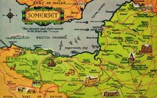 Map Somerset England Postcard picture