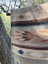Vintage Wool Rug Runner 56x27 Handwoven Southwestern Authentic Arrow Tribal Boho picture