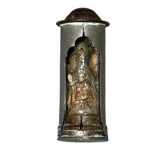Vintage WWI WWII Trench Art Pocket Shrine St Joseph Infant Jesus Belgium Metal picture