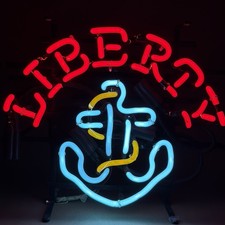 Vintage 1998 Anchor Brewing Liberty Ale Neon Beer Sign Real Glass Bar Everbrite picture