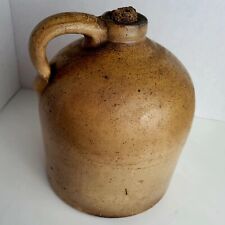 19th-C Primitive Beehive Whiskey Jug Brown Glaze Stoneware Crock Beautiful Piece picture