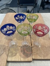 Vintage Liquor Cocktail Berncastel by VAL ST LAMBERT - Multi-Color - Set of 5 picture
