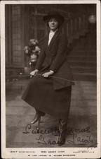 LIVE AUTOGRAPH Miss Gracie Leigh in Riding Costume Antique RPPC picture