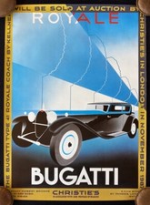 1987 Christie's London Auction Poster 1931 BUGATTI Type 41 ROYALE Kellner picture