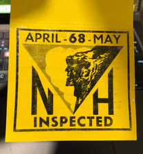 RARE 1967, 1968 New Hampshire UNUSED inspection stickers from Dept. of Safety. picture