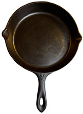 RARE Portland Stove Foundry #8 Cast Iron Skillet Pan Clover Logo MAINE 3.11lb picture