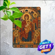 Byzantine Style Sacred Icon Artwork Metal Sign Vintage Wall Decor 8x12 picture