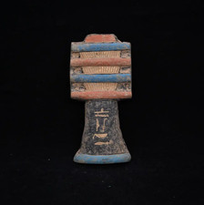 Authentic Ancient Egyptian Antiquities Stone Djed Colored Figure Egyptian BC picture