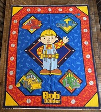 Vtg 2002 BOB THE BUILDER Baby Kid Quilt Cotton Fabric Panel Cranston Print Works picture