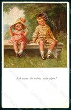 Artist Signed Fialkowska W. Children M. M. Vienne 1276 TEARED PIN HOLE pc HR0882 picture