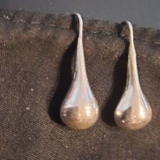 Teardrop Earrings Mexico Pierced Sterling Silver Taxco Large  picture
