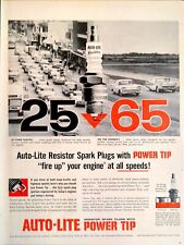 1958 Auto-Lite Resistor Spark Plugs Misfiring Speed Power Ignition Print Ad picture
