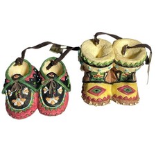 1999 Enesco Friends of the Feather Son Moccasins & Daughter Moccasins S/2 RARE picture