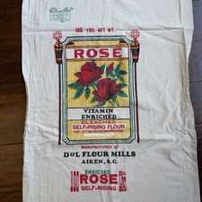 Weilwood Inc D & L Flour Mills 3 Feed Flour Sack Panels Fabric Vintage picture