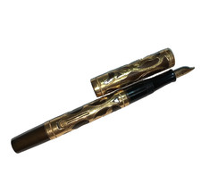 Waterman Ideal Fountain Pen 0552 0554? Gold Tone Vine Overlay *FOR PARTS Antique picture