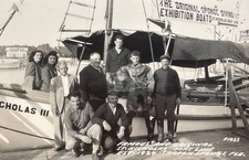 Tarpon Springs FL St. Nicholas Exhibition Boat Scuba RPPC Photo Postcard COPY picture