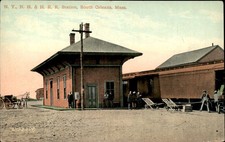 South Orleans MA Railroad Station Valentine & Sons c1900s-10s Vintage Postcard picture