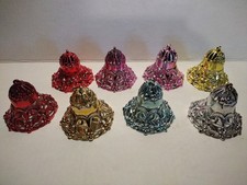 Vintage Christmas Bradford Filligree Bell Ornaments VGC X8 picture