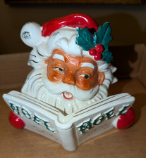 Vintage Lipper & Mann Santa NOEL Book Candle Holder picture