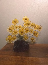1970s Vintage Brown And Yellow Lucite Flowers Power MCM picture