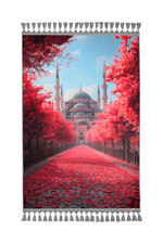 Prayer Mat Blue Mosque Islamic Rug Silky Soft Sajadah Janamaz Gebetsteppich Gift picture