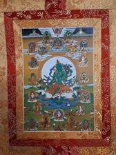 Tibetan Buddhist Thangka Print Green Tara Deity, emanation of Mother Buddha picture