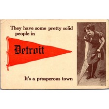 Solid People In Detroit It's A Prosperous Town 1912 Vintage Postcard SP9-9 picture