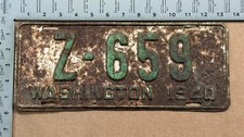 1940 Washington license plate Z-659 YOM DMV Klickitat prewar tough county 24606 picture