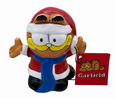 Enesco Garfield Cat Ceramic Santa Figurine 1978 picture