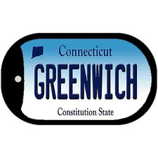 Greenwich Connecticut Novelty Metal Dog Tag Necklace 2